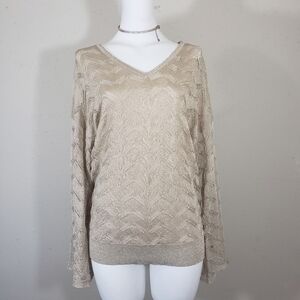 Anne Klein new York gold tone cardigan sweater XS
